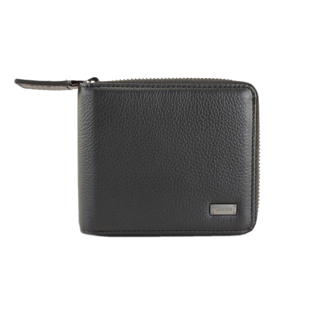 Classic Leather Wallet with Zipper ID Coin Purse Compartment