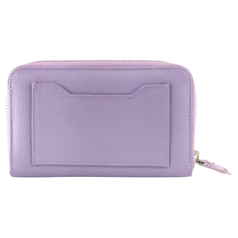 Pastel-Hued Wallet with All Round Zipper