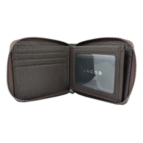 Classic Leather Wallet with Zipper, ID & Coin Purse Compartment