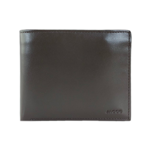 Leather Wallet with Billfold Zipper and Detachable Card Compartment