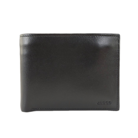 Leather Wallet with Billfold Zipper and Detachable Card Compartment
