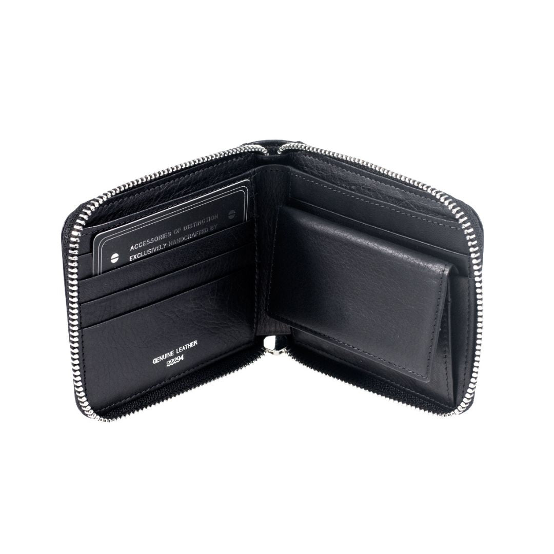 Leather Wallet with Full Zip Closure & Coin Compartment | JACOB
