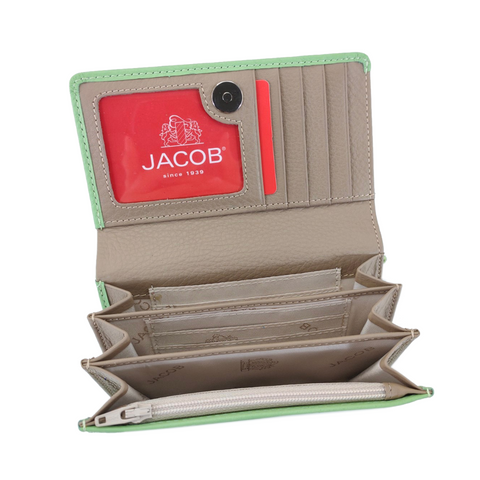 Pastel-Hued Wallet with Wristlet Strap