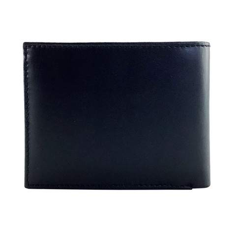 Sleek Black Leather Wallet with Coin Purse