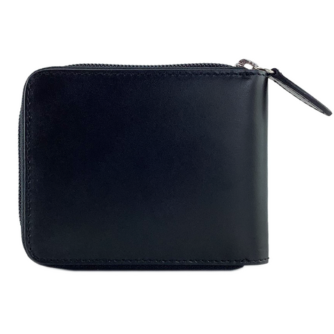 Black & Sleek Wallet with All-Round Zipper