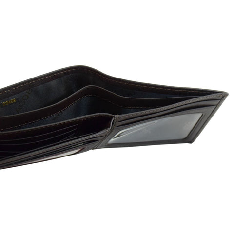 Soft Leather Wallet with Clear Card Compartments