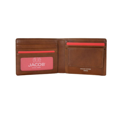 Clean Subtle Accent Leather Wallet with Coin Pocket