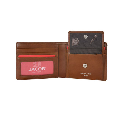 Clean Subtle Accent Leather Wallet with Coin Pocket