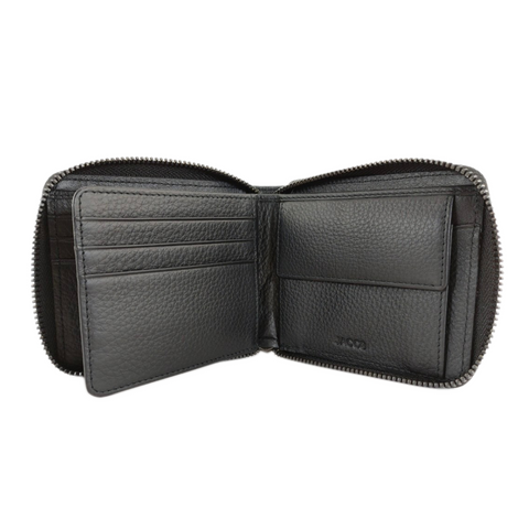 Classic Leather Wallet with Zipper Closure JACOB