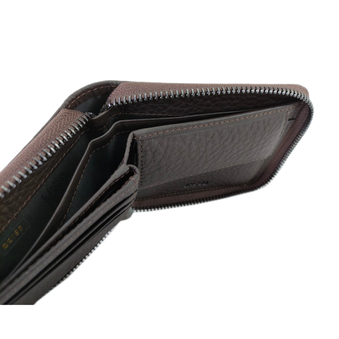 Classic Leather Wallet with Zipper Closure JACOB