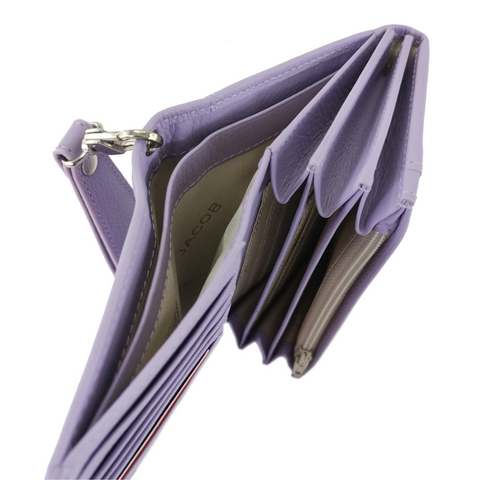 Pastel-Hued Wallet with Wristlet Strap