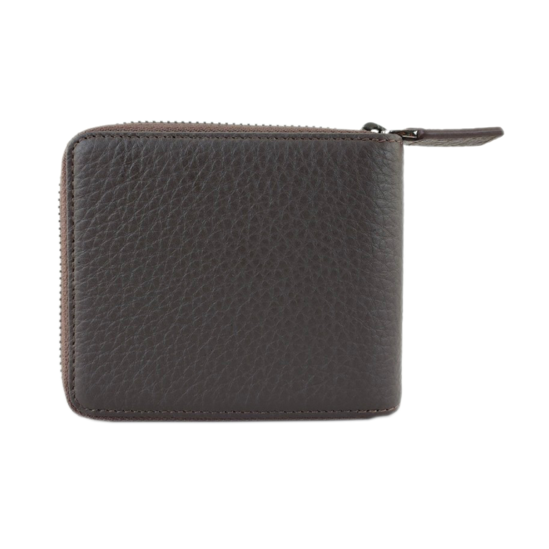 Classic Leather Wallet with Zipper Closure JACOB