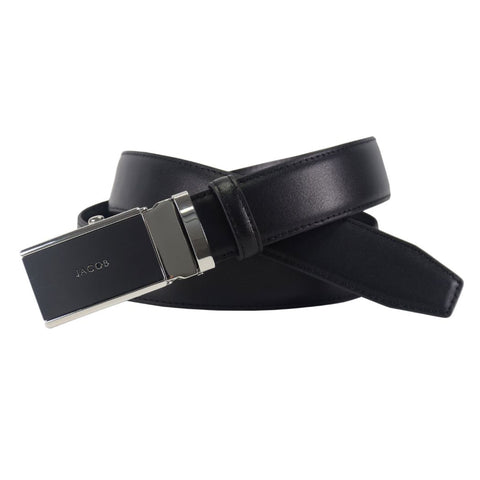 เข็มขัดดำซ้อนดำ แต้มเงินเมทัลลิก