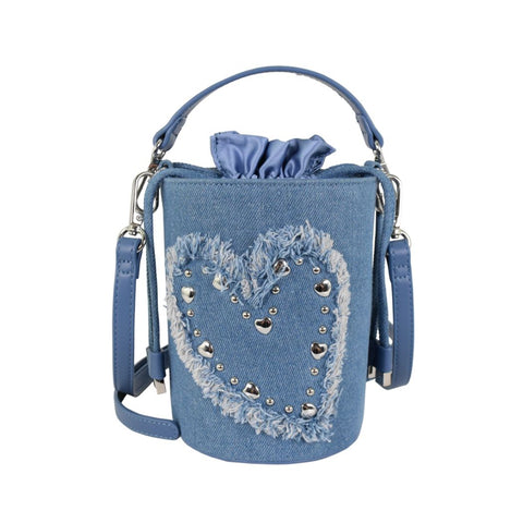 Heartbeat Denim Bucket Bag