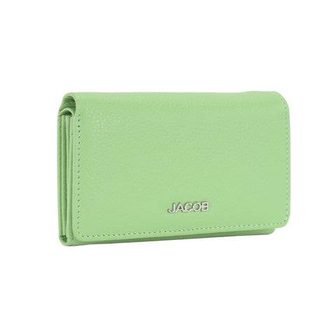 Pastel Lime Green Wallet with Wristlet Strap