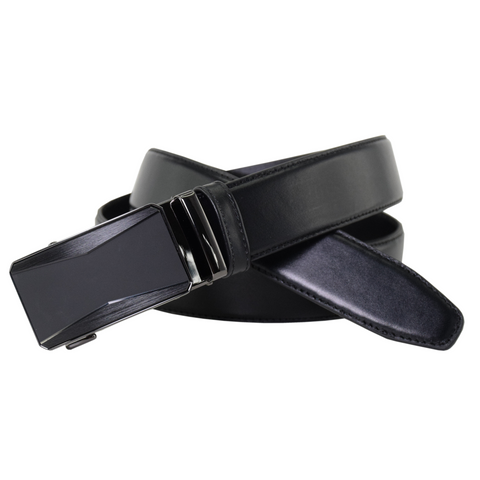 Sleek Black Belt with Automatic Buckle