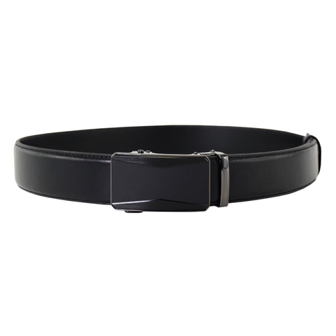 Sleek Black Belt with Automatic Buckle