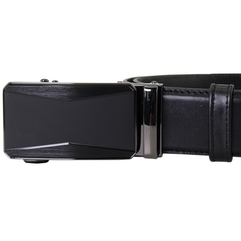 Sleek Black Belt with Automatic Buckle