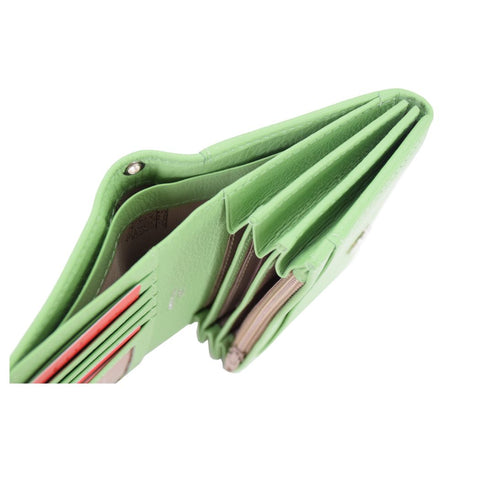 Pastel Lime Green Wallet with Wristlet Strap