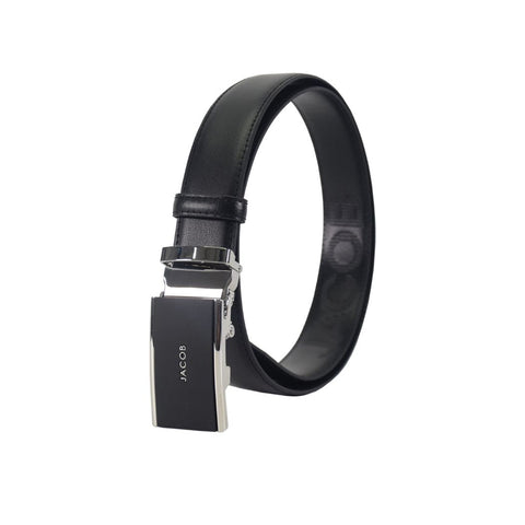 เข็มขัดดำซ้อนดำ แต้มเงินเมทัลลิก