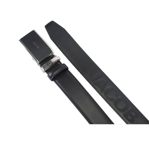 เข็มขัดดำซ้อนดำ แต้มเงินเมทัลลิก