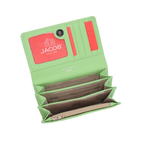 Pastel Lime Green Wallet with Wristlet Strap