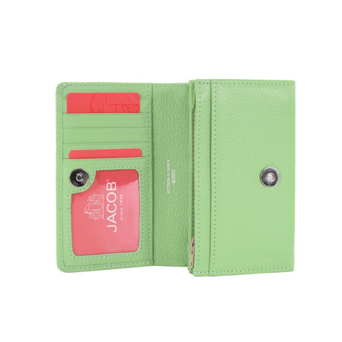 Pastel Lime Green Wallet with Wristlet Strap