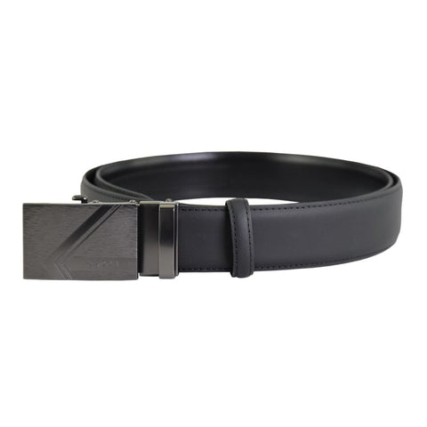 Matte Black Automatic Leather Belt