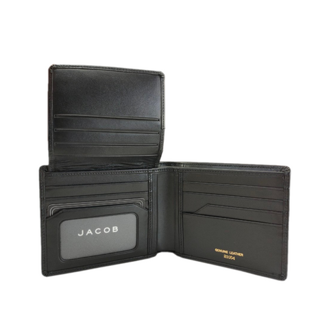 Black Leather Wallet with Expendable Flip