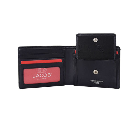 Clean Subtle Accent Leather Wallet with Coin Pocket