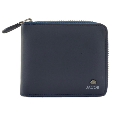 Soft Leather Wallet with ID Slot & Zipper