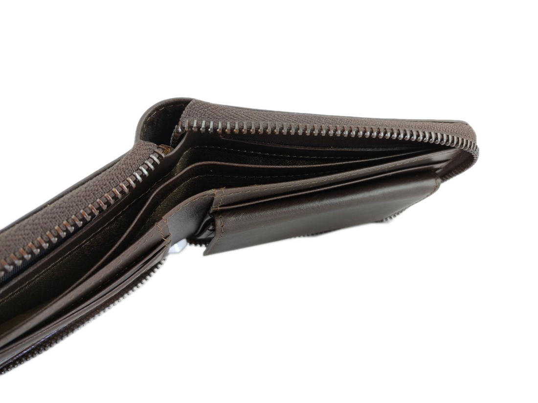 Simple Zipper Leather Bifold JACOB