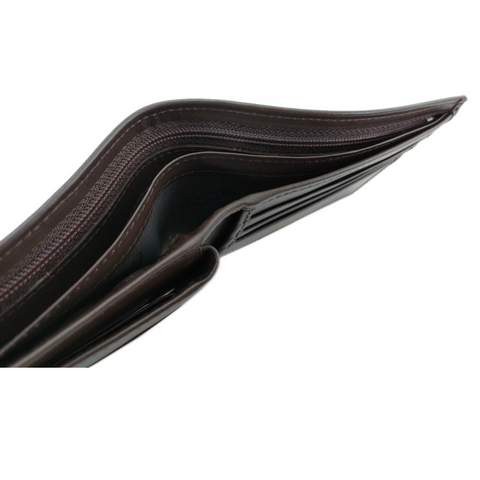 Leather Wallet with Billfold Zipper