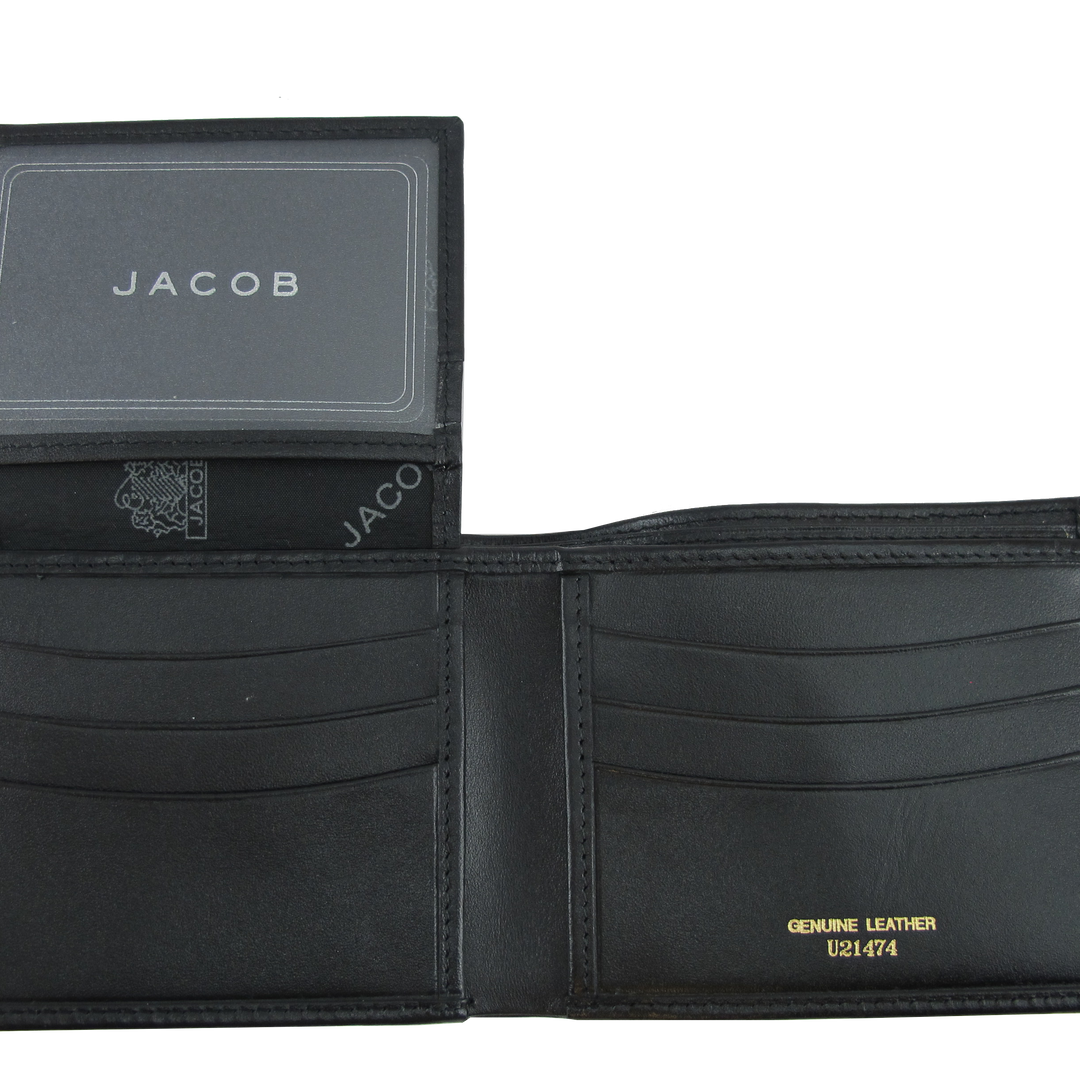 กระเป๋าสตางค์หนังสีดำ | JACOB